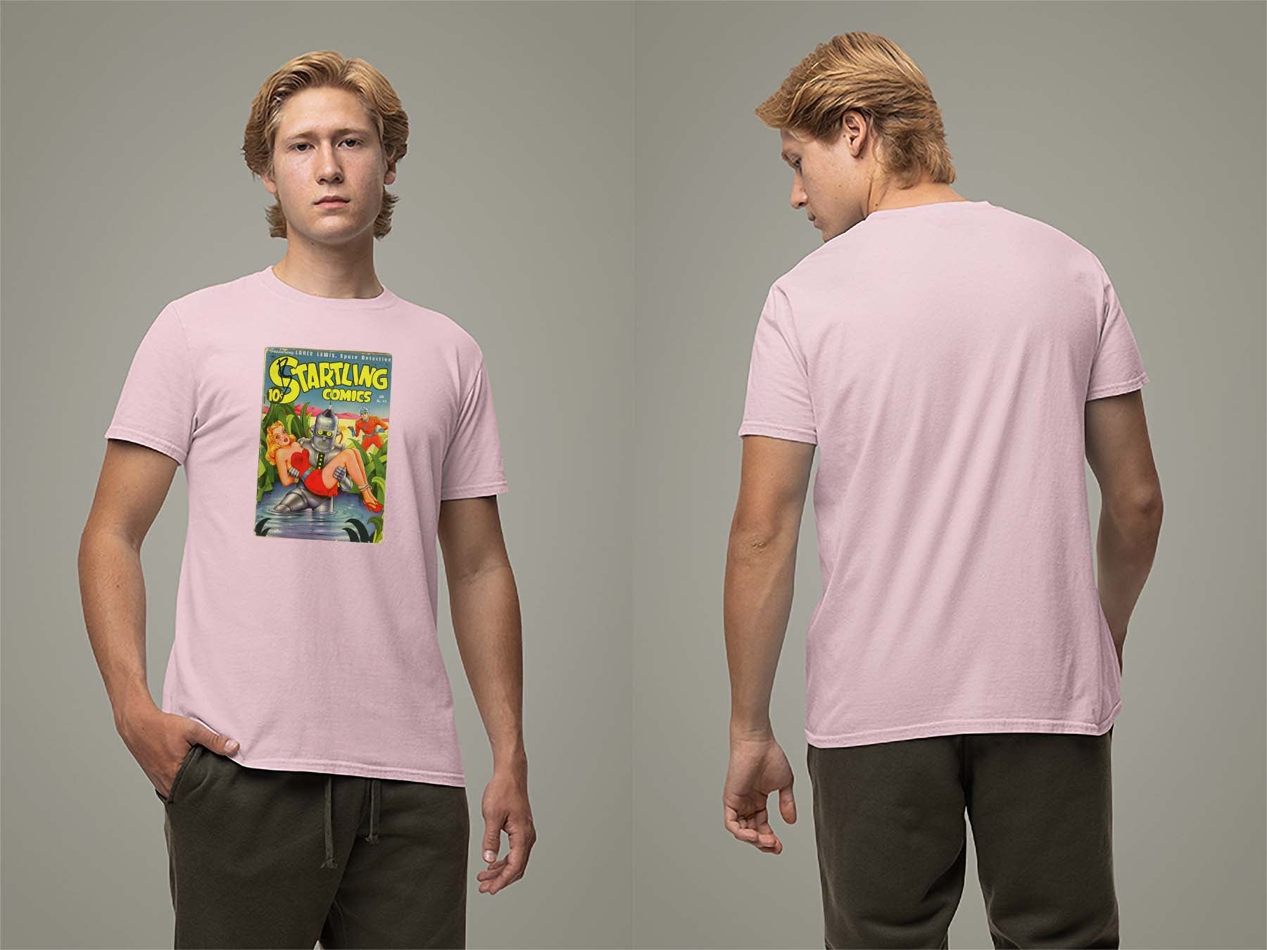 Startling Comics No39 T-Shirt Small Light Pink