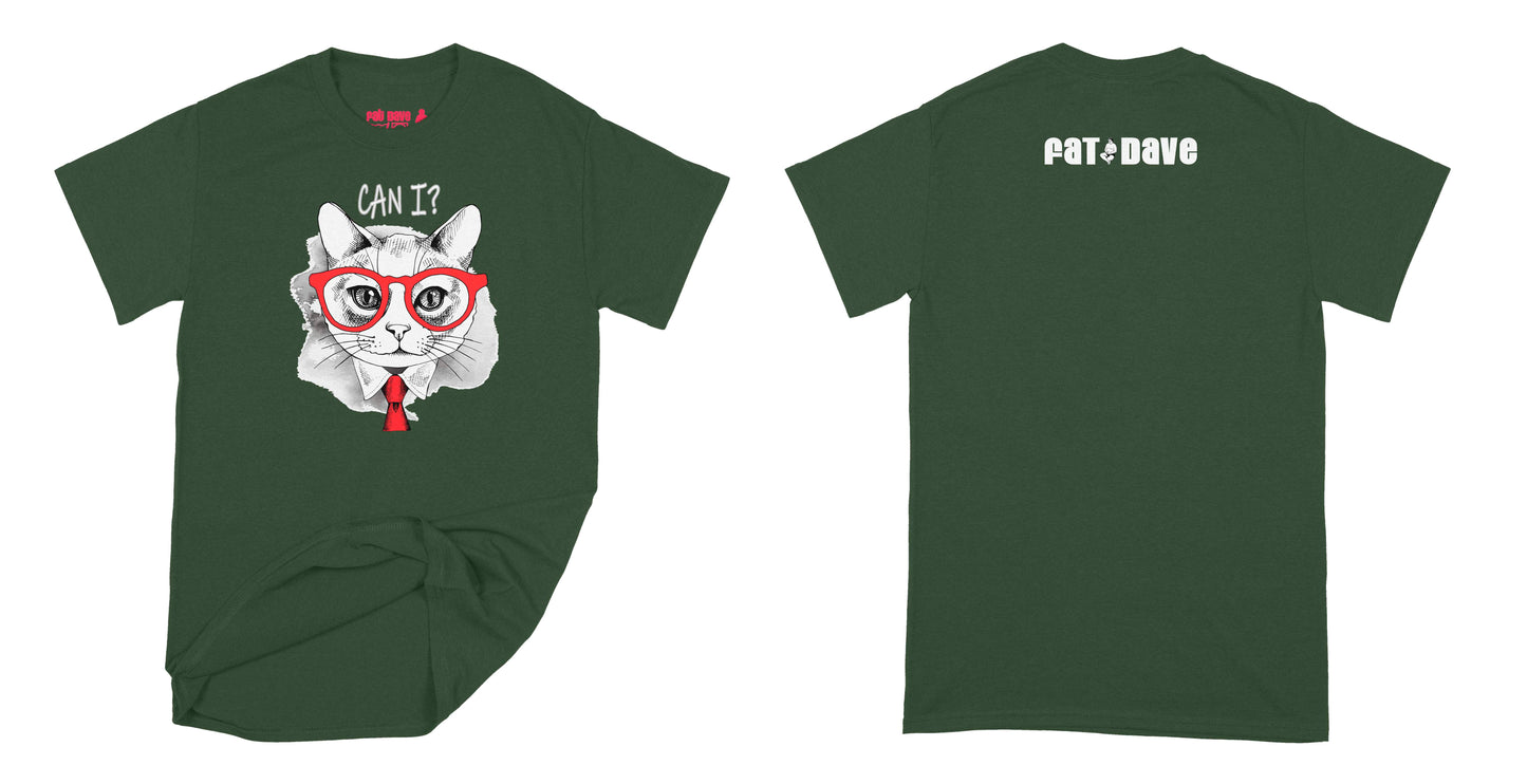 Fat Dave Answer Your Cats Questions - Design of the day T-Shirt Small Forest Green
