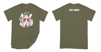 Fat Dave Answer Your Cats Questions - Design of the day T-Shirt Small Military Green