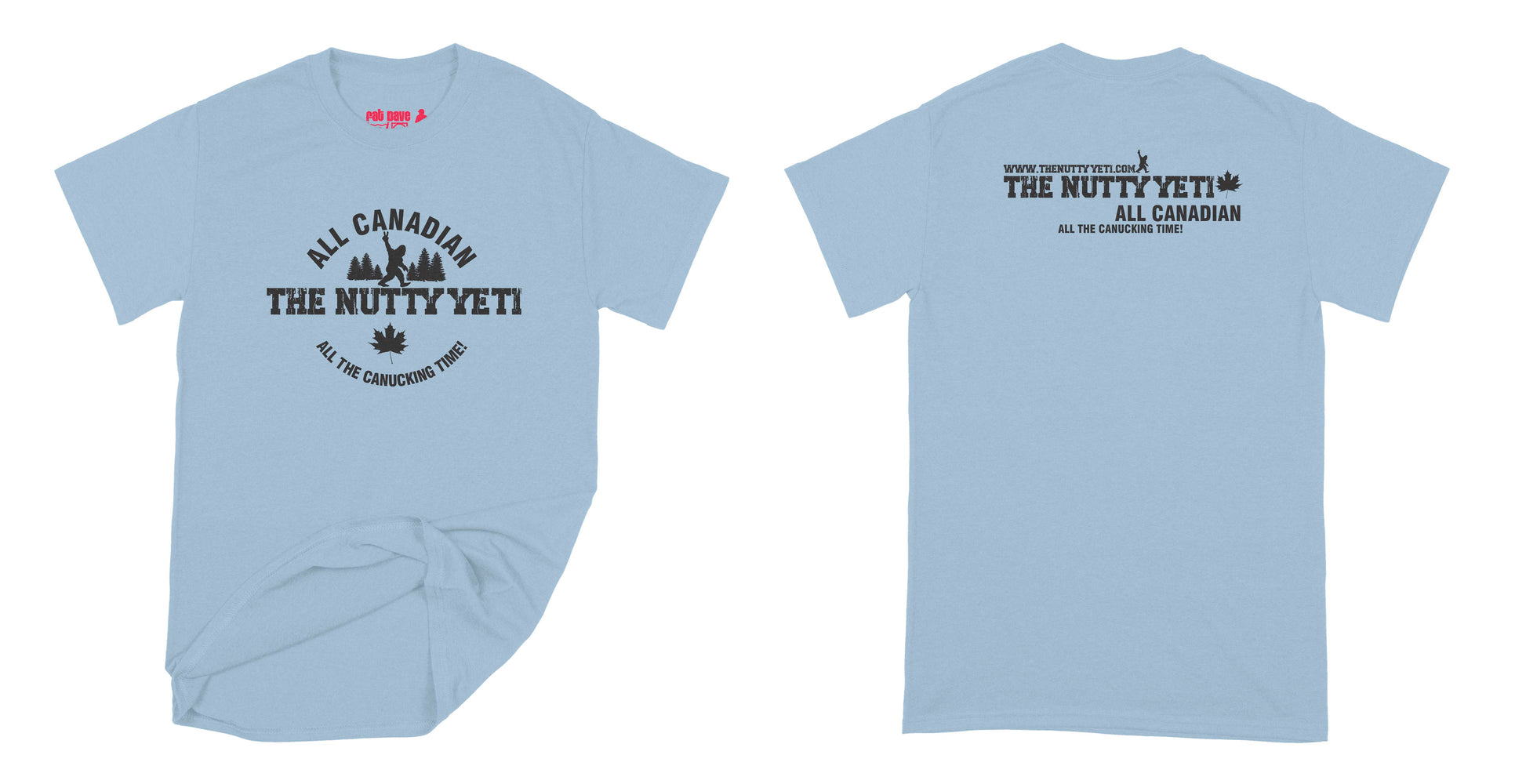 The Nutty Yeti Nutty Yeti Black T-Shirt Small Light Blue