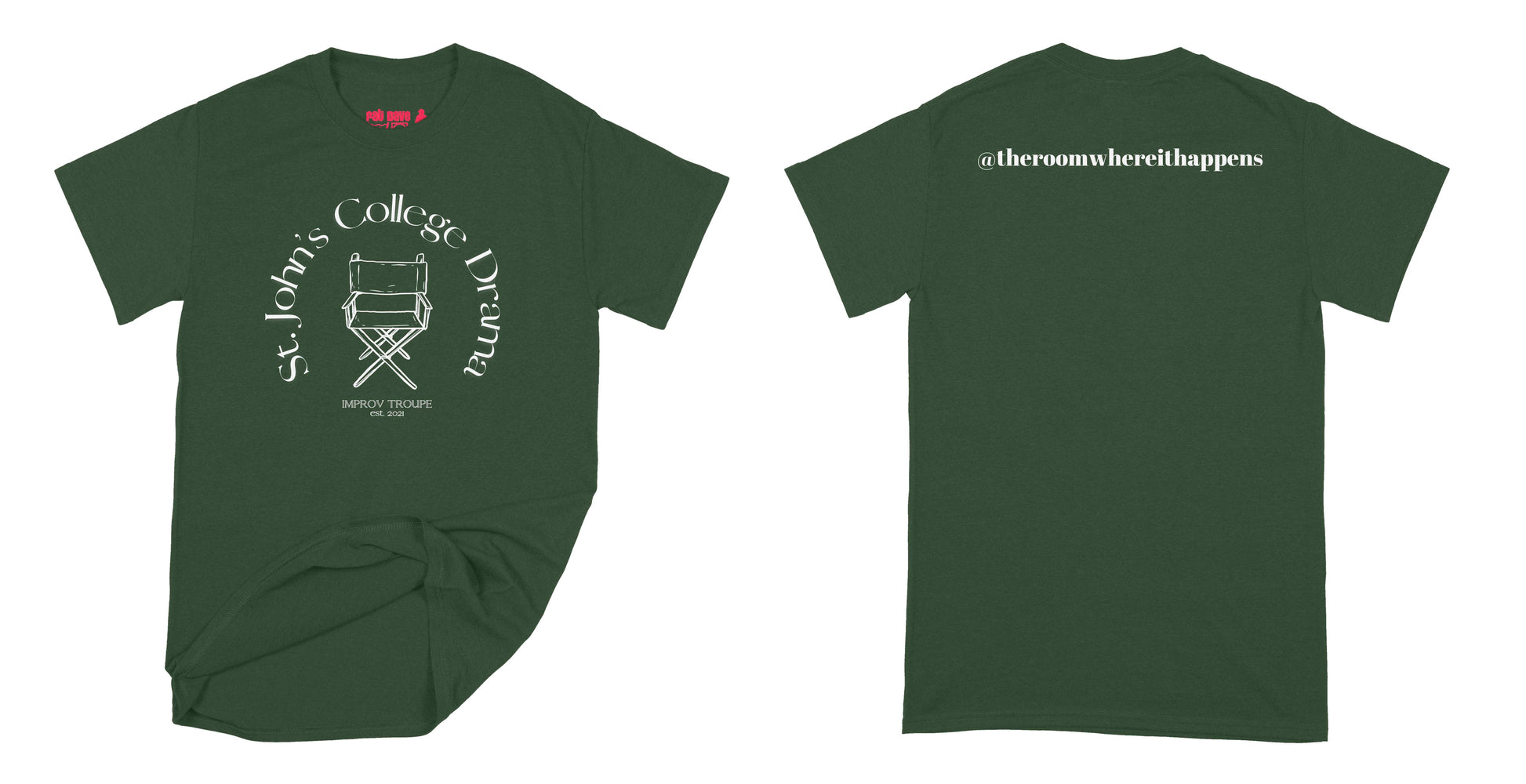 St. John's Drama Eagles Improv T-Shirt Small Forest Green