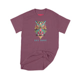 Brantford, Business, Fat Dave, Psychedelic Owl, T-Shirt, Maroon