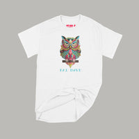Brantford, Business, Fat Dave, Psychedelic Owl, T-Shirt, White