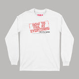 Brantford, Fat Dave, How To Fail At Everything, Logo, Long Sleeve T-Shirt, Podcast, White