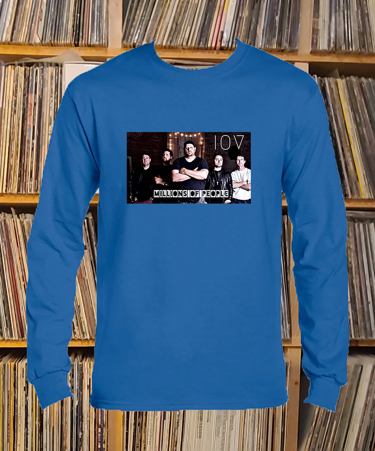 Brantford, Fat Dave, I'm of Vintage, Long Sleeve T-shirt, Musician, Blue